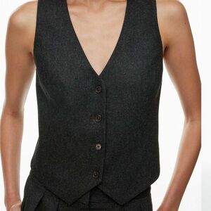 Babaton curio / deniro vest heather charcoal